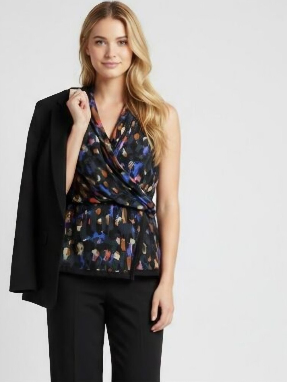 Cabi Crossover Multi-color blouse 3077